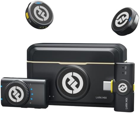 Micrófono inalámbrico Hollyland Lark M2 para iPhone/Cámara/Android/PC, Audio de alta fidelidad 48kHz/24-bit, Alcance de 300m, Cancelación de ruido, 40h de uso, YouTube, Vlog, Transmisión (2TX + 3RX +