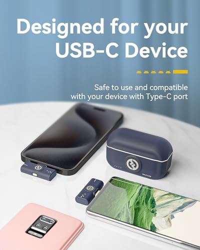 Hollyland Lark M2 Wireless Microphone for iPhone/Camera/Android/PC  48kHz/24 bit High Fidelity Audio  300m Range  Noise Cancelling  40h Use  YouTube  Vlog  Streaming  Black  with Camera RX   USB C RX