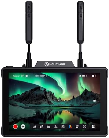 Hollyland Pyro 7 Wireless Video Transmitter & Receiver & 7 inch Camera Field Monitor HDMI & SDI 1300ft Range  60ms Latency Auto Dual Band Hopping with Waveform  LUTs  Recording  Vector Scope Solo kit