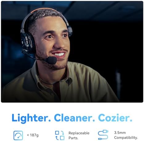 Hollyland Solidcom SE Full Duplex 4 Users ENC Noise Cancellation Wireless Intercom Headset System 1100ft Team Communication with PTT Mute Single Ear Headset for TV Film Production  2 4GHz Version