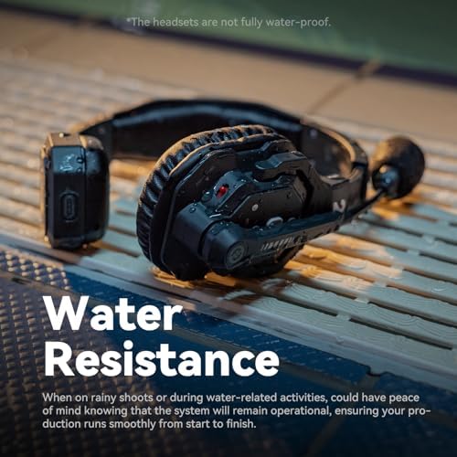 Hollyland Solidcom SE Full Duplex 5 Users ENC Noise Cancellation Wireless Intercom Headset System 1100ft Team Communication with PTT Mute Single Ear Headset for TV Film Production  2 4GHz Version