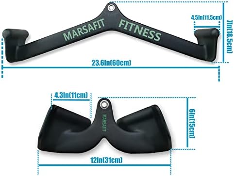 Home Gym Fitness Rowing T bar V bar Pulley Cable Machine Attachment  Bicep Curl Tricep Lat pulldown Bar Back Strength Training Handle Grips Lat Pull Down Bar for Seat Row Workout