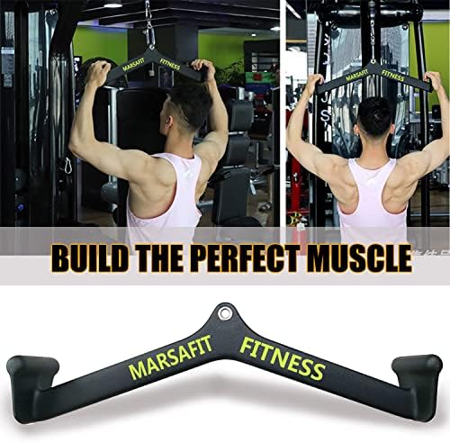 Home Gym Fitness Rowing T bar V bar Pulley Cable Machine Attachment  Bicep Curl Tricep Lat pulldown Bar Back Strength Training Handle Grips Lat Pull Down Bar for Seat Row Workout
