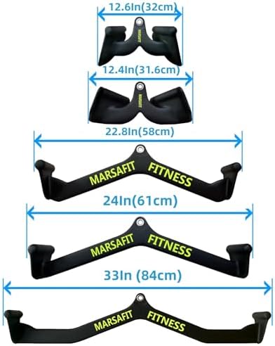 Home Gym Fitness Rowing T bar V bar Pulley Cable Machine Attachment  Bicep Curl Tricep Lat pulldown Bar Back Strength Training Handle Grips Lat Pull Down Bar for Seat Row Workout