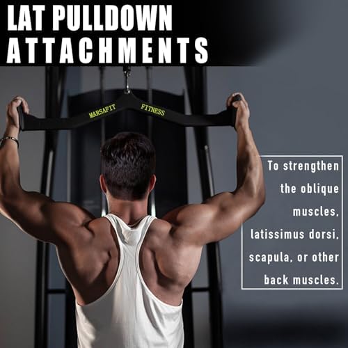 Home Gym Fitness Rowing T bar V bar Pulley Cable Machine Attachment  Bicep Curl Tricep Lat pulldown Bar Back Strength Training Handle Grips Lat Pull Down Bar for Seat Row Workout