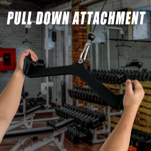 Home Gym Fitness Rowing T bar V bar Pulley Cable Machine Attachment  Bicep Curl Tricep Lat pulldown Bar Back Strength Training Handle Grips Lat Pull Down Bar for Seat Row Workout