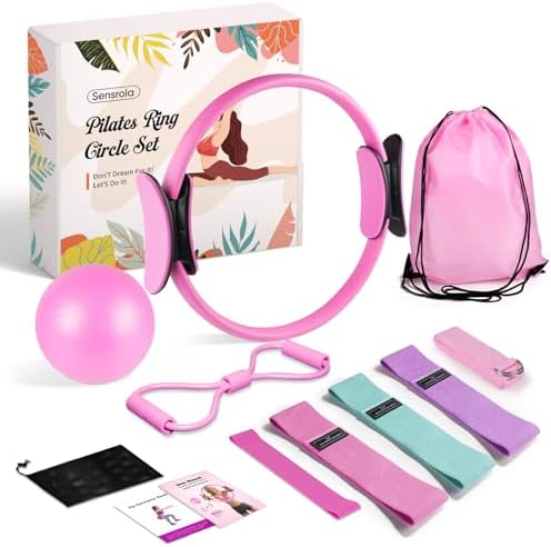 Home Pilates Kit  Pilates Essentials Kit for Women  Pilates Equipment Set with Pilates Ring  Resistance Bands & Accessories  Guides  Pilates Ring and Ball Set for Starters Home Workouts