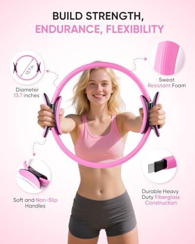Home Pilates Kit  Pilates Essentials Kit for Women  Pilates Equipment Set with Pilates Ring  Resistance Bands & Accessories  Guides  Pilates Ring and Ball Set for Starters Home Workouts