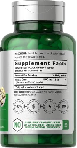 Horb ach Mastic Gum   1500mg   100 Capsules   Non GMO & Gluten Free Supplement