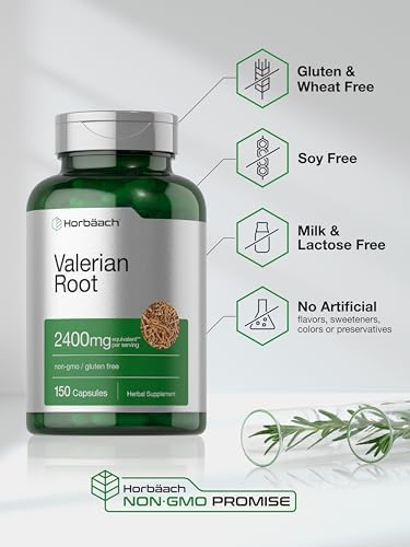 Horb ach Valerian Root Capsules   150 Count   Extract Supplement   Non GMO  Gluten Free