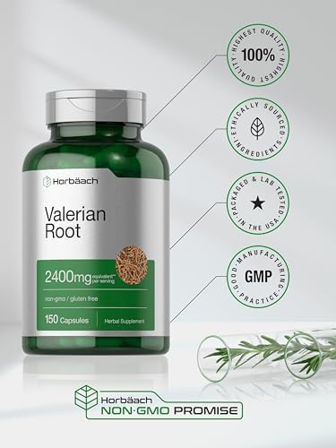 Horb ach Valerian Root Capsules   150 Count   Extract Supplement   Non GMO  Gluten Free