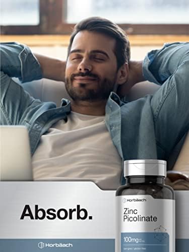 Horb ach Zinc Picolinate 100mg   180 Capsules   High Potency   Non GMO  Gluten Free   Zinc Supplement