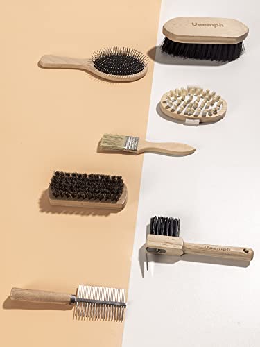 Horse Grooming Kit  12 Piece   Brushes  Storage Bag  Sweat Scraper  Mane Comb  Grooming Gloves  Horse Gift for Girls  Black