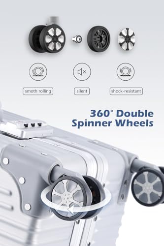 HotWay 28 Inch Checked in Luggage with Aluminum Frame PC Hard Shell Suitcase with Spinner Wheels and TSA Lock  Large Suitcase for Business Travel