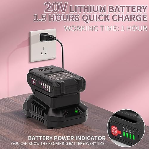 Hot Glue Gun  20V Pink Cordless Glue Gun with 30 PCS Full Size Glue Sticks  2Ah Rechargeable Battery Glue Gun Kit for DIY  Arts & Craft  Decorations  Gift for Women