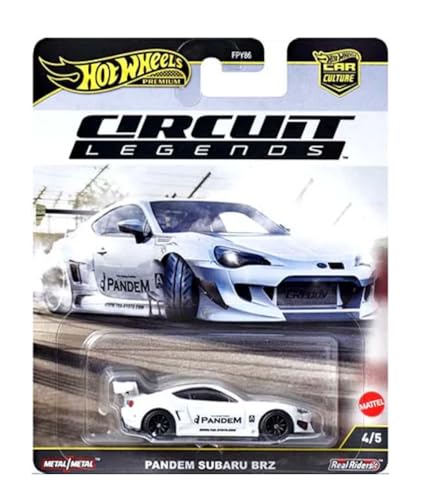 Hot Wheels Circuit Legends - Juego de carreras fundido a presión – Porsche, Ferrari, Ford y Subaru, escala 1:64, edades 3 + (paquete de 5) FPY86-961K