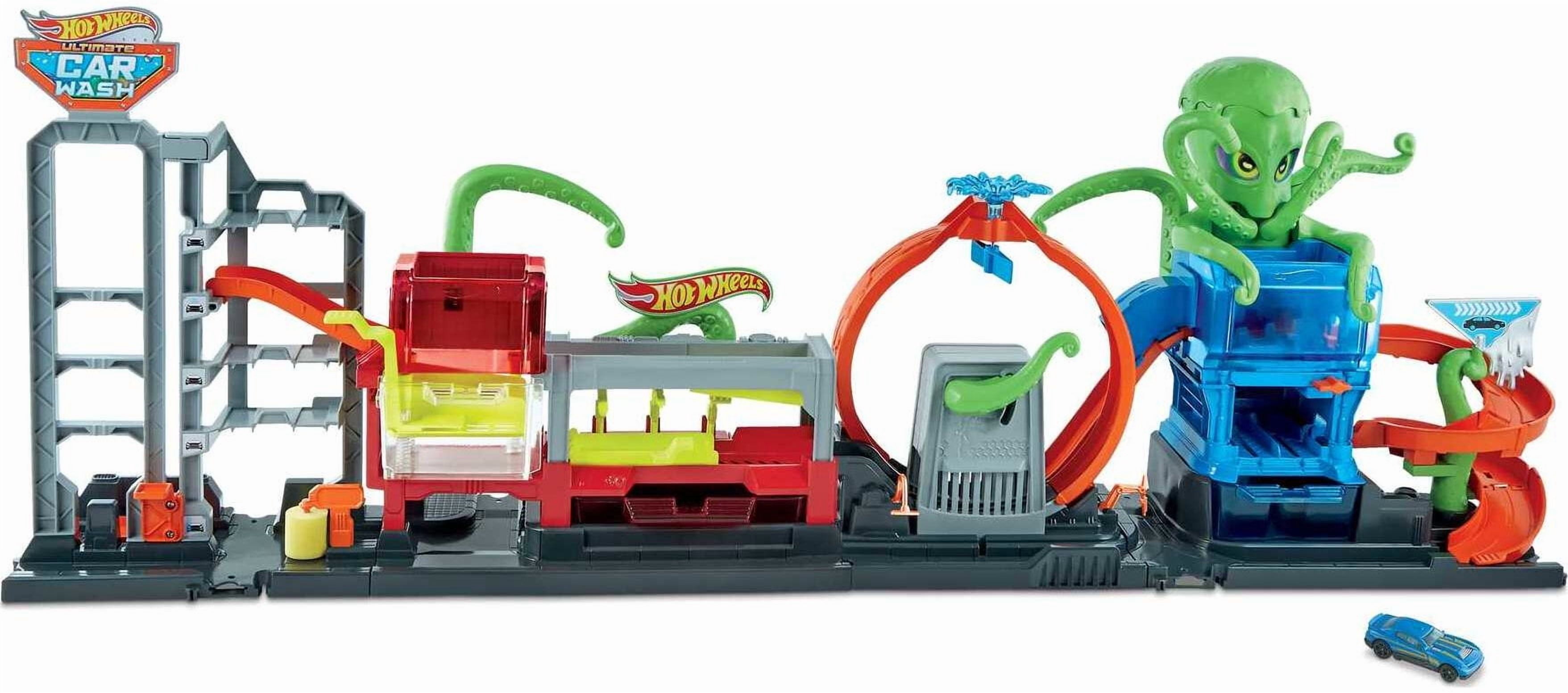 Hot Wheels City Ultimate Octo Car Wash Playset & 1 Color Reveal Toy Car in 1 64 Scale