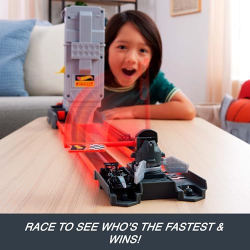 Hot Wheels Racing Formula 1 Toy Car Track Set  Race the 2 1 64 Scale Die Cast Officially Licensed F1 Vehicles on Side By Side Track  Grid Start