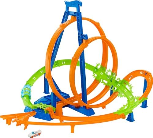 Hot Wheels Toy Car Track Set Action Epic Crash Dash with 1 64 Scale Vehicle & 5 Action Zones  Powered by Motorized Booster  Amazon Exclusive 