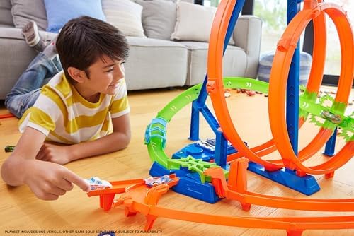 Hot Wheels Toy Car Track Set Action Epic Crash Dash with 1 64 Scale Vehicle & 5 Action Zones  Powered by Motorized Booster  Amazon Exclusive 