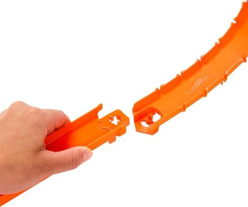 Hot Wheels Toy Car Track Set  Stunt Track Mid Air Crash with 1 64 Scale Die Cast Toy Car  Motorized Booster for Non Stop Stunting & Racing