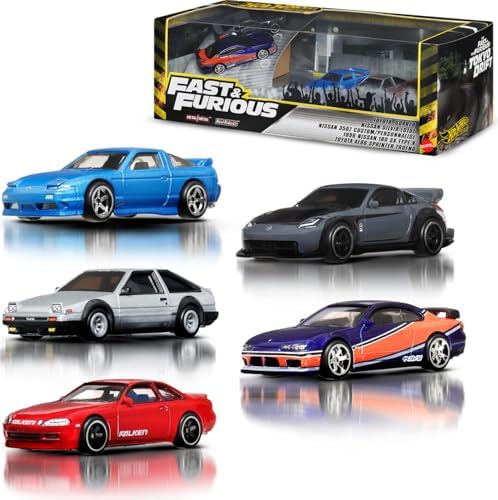 Hot Wheels Toy Cars  Premium Fast & Furious Tokyo Drift Bundle  5 1 64 Scale Die Cast Vehicles from The Fast Movie in Collectable Packaging