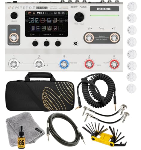 Hotone Ampero II Stage Multi-Effects Pedal Processor Guitar Amp Modeler Cab Simulación Cadenas de efectos dual con bucle FX Loop MIDI I/O estéreo OTG USB Audio Interface Tonebird MXR Cable,