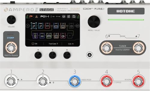 Hotone Ampero II Stage Multi-Effects Pedal Processor Guitar Amp Modeler Cab Simulación Cadenas de efectos dual con bucle FX Loop MIDI I/O estéreo OTG USB Audio Interface Tonebird MXR Cable,
