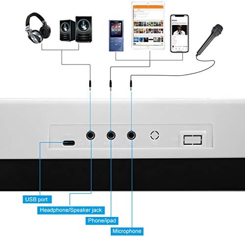 Hricane Keyboard Piano Lighted Keys for Beginner Adults Teens Kids  61 Key Electronic Music Keyboard with Teaching Modes Powered by USB or Battery with LCD Display Microphone Headphone Jack