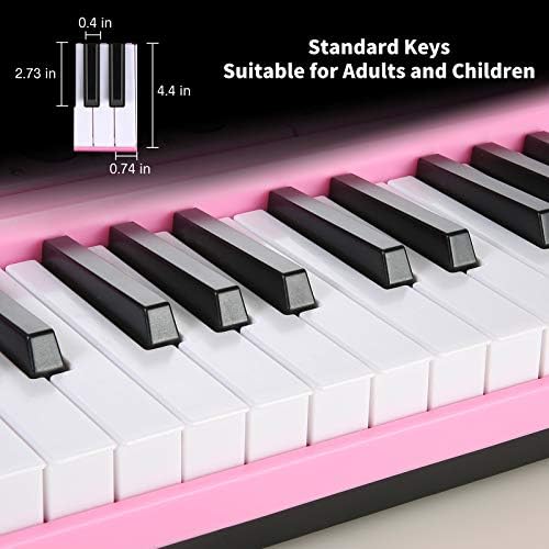 Hricane Keyboard Piano Lighted Keys for Beginner Adults Teens Kids  61 Key Electronic Music Keyboard with Teaching Modes Powered by USB or Battery with LCD Display Microphone Headphone Jack