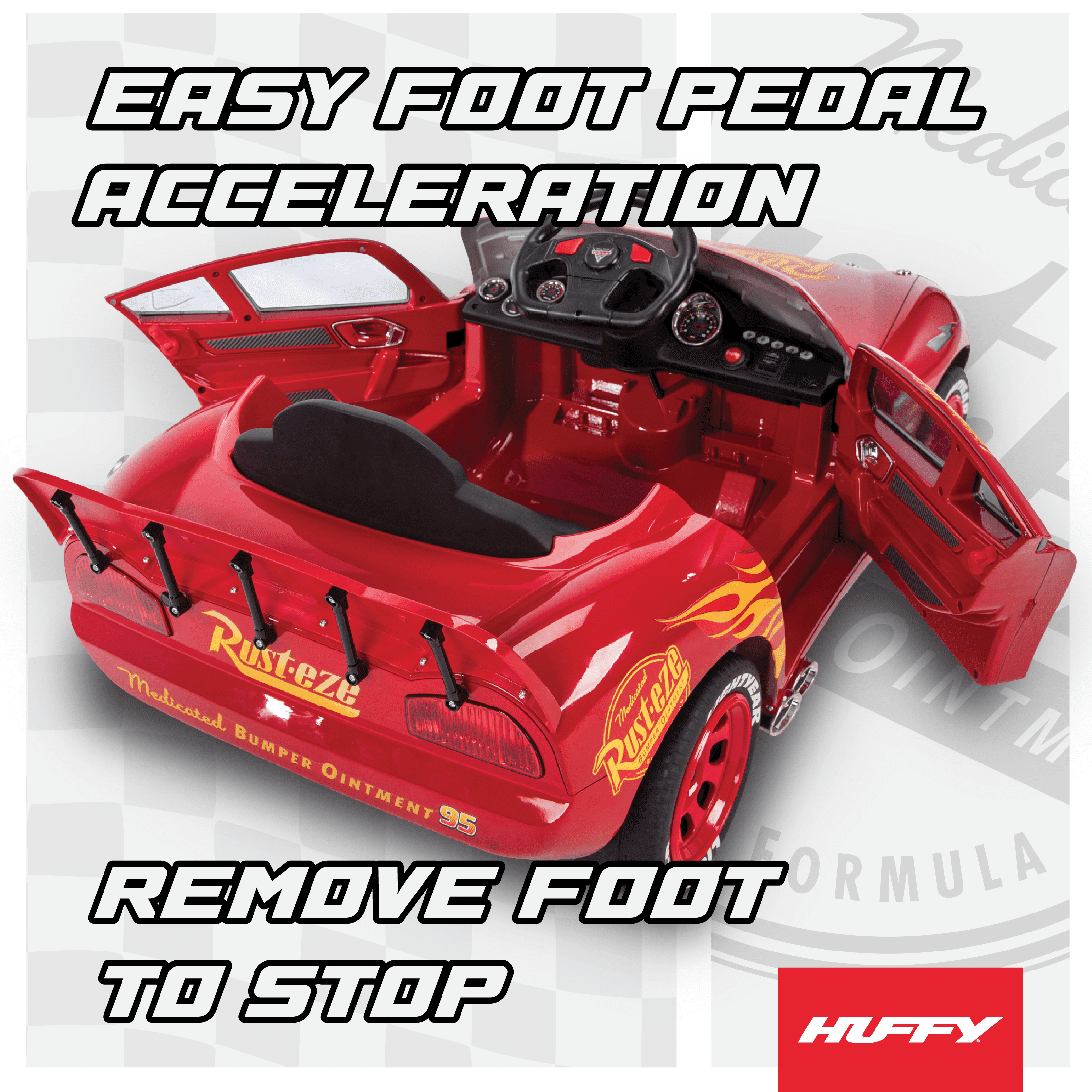 Huffy 6V Disney Pixar Lightning McQueen Ride On Toy  Kids Ages 3 7  Red