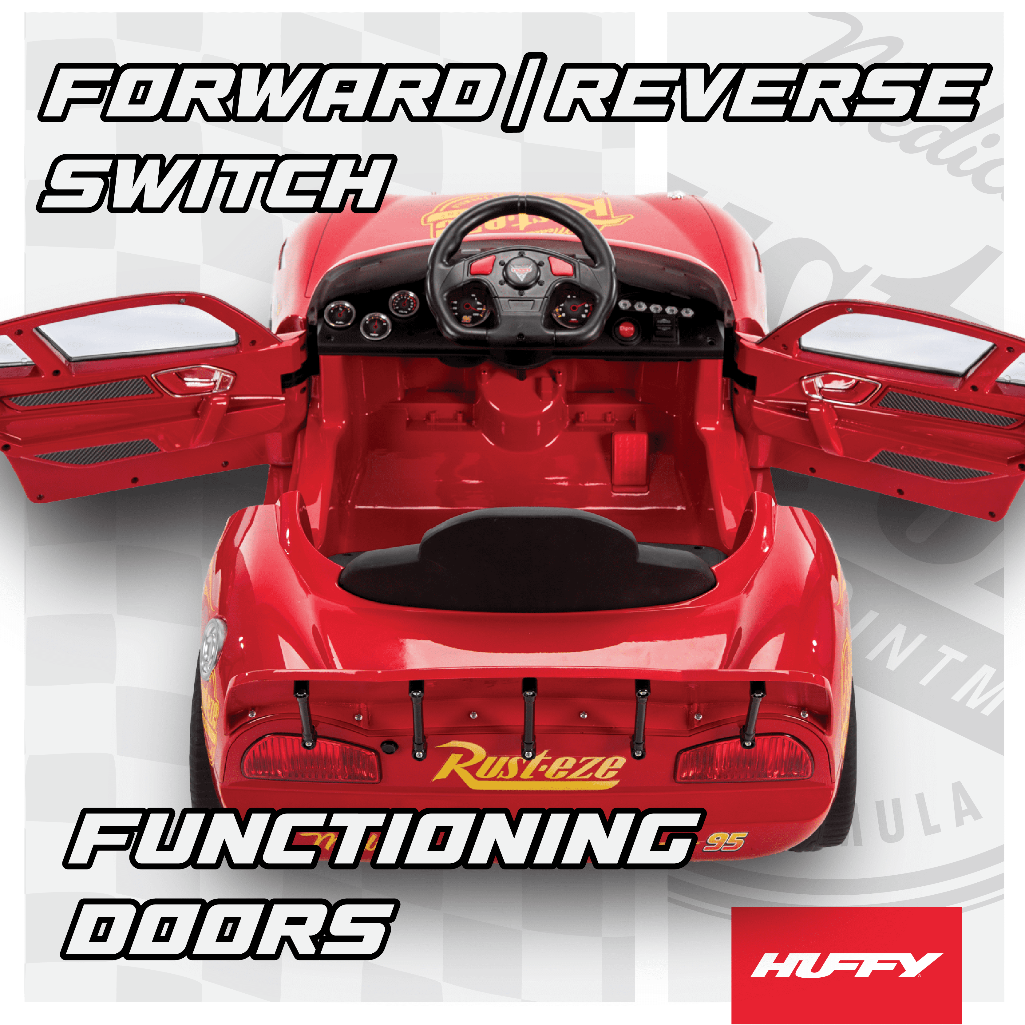 Huffy 6V Disney Pixar Lightning McQueen Ride On Toy  Kids Ages 3 7  Red