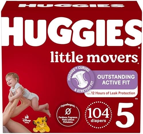 Huggies Size 4 Diapers  Little Movers Baby Diapers  Size 4  22 37 lbs   120 Count  Packaging May Vary