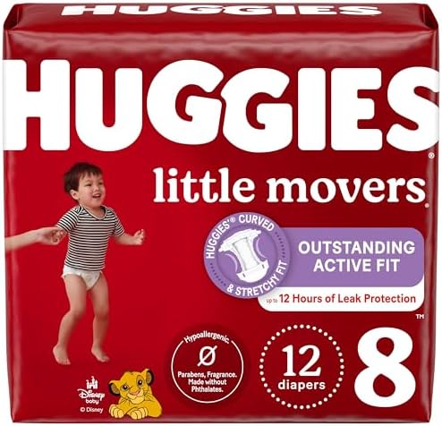Huggies Size 4 Diapers  Little Movers Baby Diapers  Size 4  22 37 lbs   120 Count  Packaging May Vary