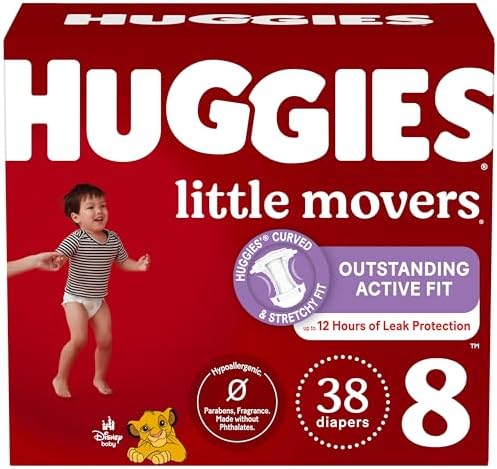 Huggies Size 4 Diapers  Little Movers Baby Diapers  Size 4  22 37 lbs   120 Count  Packaging May Vary