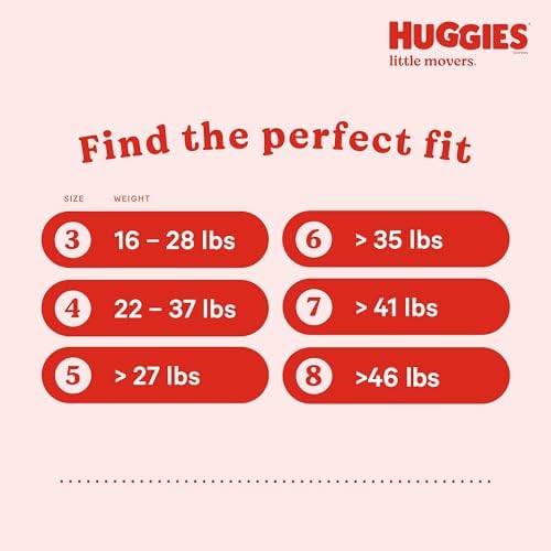 Huggies Size 4 Diapers  Little Movers Baby Diapers  Size 4  22 37 lbs   120 Count  Packaging May Vary