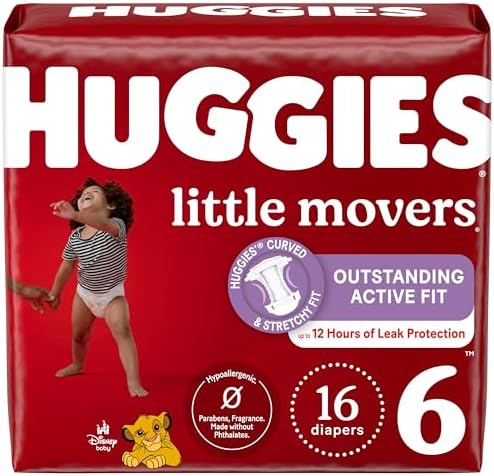 Huggies Size 4 Diapers  Little Movers Baby Diapers  Size 4  22 37 lbs   120 Count  Packaging May Vary