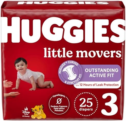 Huggies Size 4 Diapers  Little Movers Baby Diapers  Size 4  22 37 lbs   120 Count  Packaging May Vary