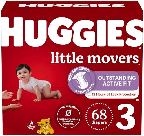 Huggies Size 4 Diapers  Little Movers Baby Diapers  Size 4  22 37 lbs   120 Count  Packaging May Vary