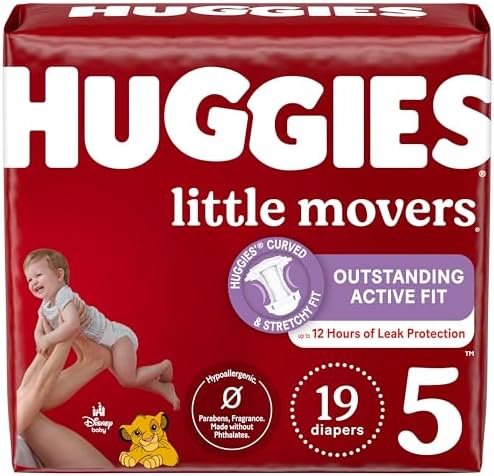 Huggies Size 4 Diapers  Little Movers Baby Diapers  Size 4  22 37 lbs   120 Count  Packaging May Vary