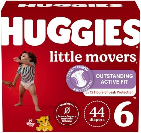 Huggies Size 4 Diapers  Little Movers Baby Diapers  Size 4  22 37 lbs   120 Count  Packaging May Vary