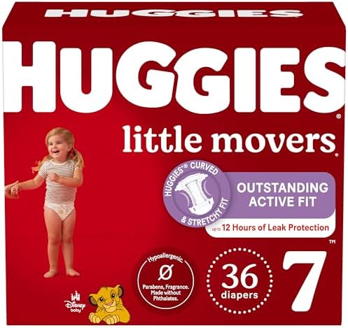 Huggies Size 4 Diapers  Little Movers Baby Diapers  Size 4  22 37 lbs   120 Count  Packaging May Vary