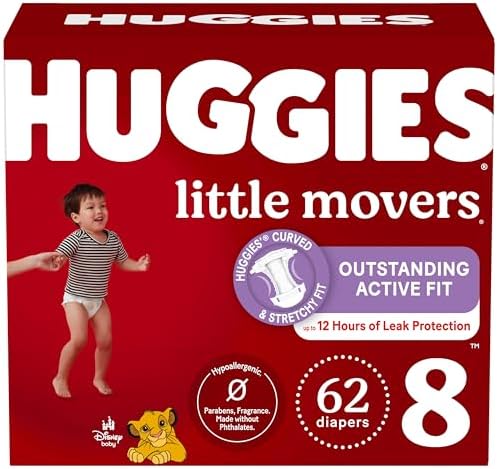 Huggies Size 4 Diapers  Little Movers Baby Diapers  Size 4  22 37 lbs   120 Count  Packaging May Vary