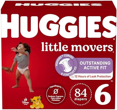 Huggies Size 4 Diapers  Little Movers Baby Diapers  Size 4  22 37 lbs   120 Count  Packaging May Vary