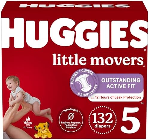 Huggies Size 4 Diapers  Little Movers Baby Diapers  Size 4  22 37 lbs   120 Count  Packaging May Vary