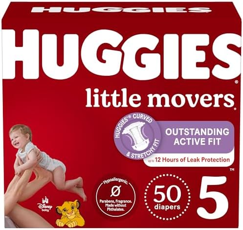 Huggies Size 4 Diapers  Little Movers Baby Diapers  Size 4  22 37 lbs   120 Count  Packaging May Vary