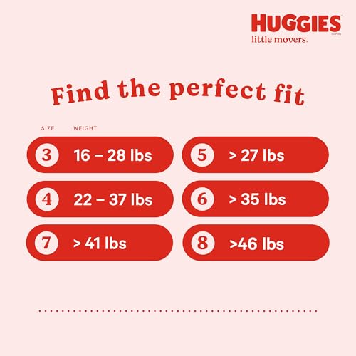 Huggies Size 8 Diapers  Little Movers Baby Diapers  Size 8  46  lbs   12 Ct  Packaging May Vary