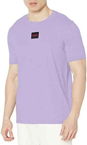 Hugo Mens Ribbed Crew Neck Regular Fit Center Logo T Shirt