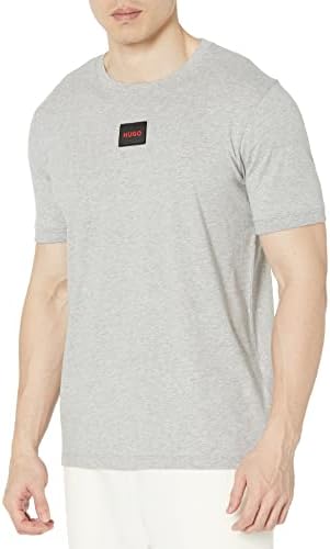 Hugo Mens Ribbed Crew Neck Regular Fit Center Logo T Shirt