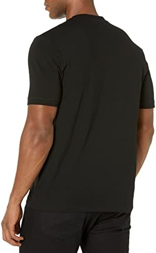 Hugo Mens Ribbed Crew Neck Regular Fit Center Logo T Shirt